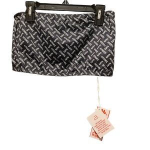 Kappa Logo NWT Bandeau in Black Smoke/Antique White Size XL